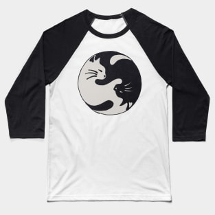 Ying Yang Cat Baseball T-Shirt